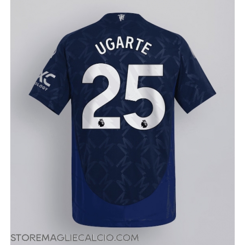 Manchester United Manuel Ugarte #25 Maglia Gara Trasferta Repliche 2024-25 Maniche Corte Manchester United Manuel Ugarte #25 Maglia Gara Trasferta Repliche 2024-25 Maniche Corte